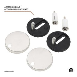 Assento Plástico com Soft Close para Vaso Sanitário Painita Pingoo.casa - Branco - 6