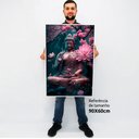 Ver imagem 2 de Quadro Decorativo Buda e As Flores em Moldura Caixa Tacolado Moldura Caixa Alta 4,5cm Madeira com Vi