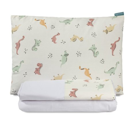 Jogo Lençol Mini Cama 3 Peças 100% Algodão Moderninho Montessoriano:Dinossauros