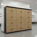 Ver imagem 5 de Armário Locker Guarda Volume 8 Portas com Chave 60x160cm ME4202 Amêndoa e Preto - Tecnomobili