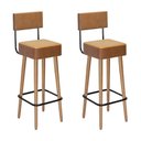 Ver imagem 1 de Kit 2 Banquetas Barcelona 96cm Couríssimo Amarula - Salaone Amarula