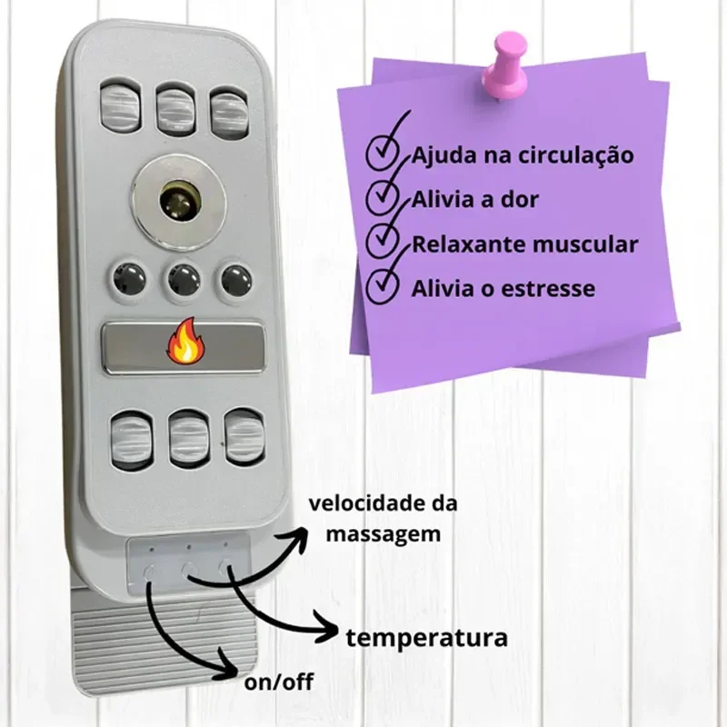Ver imagem 4 de Massageador Elétrico Recarregável Autônomo Terapia Magnética Plantar Pés com Aquecimento