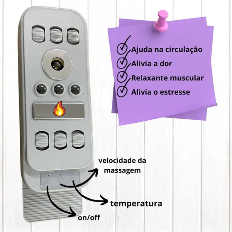 Massageador Elétrico Recarregável Autônomo Terapia Magnética Plantar Pés com Aquecimento - 4