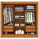 Ver imagem 5 de Guarda-Roupa Casal com Espelho 3 Portas de Correr e 4 Gavetas 190cm Multimóveis CR35498 Cinamomo/