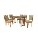 Ver imagem 2 de Conjunto Sala de Jantar Lina em Madeira Maciça 6 Cadeiras Boucle Bege