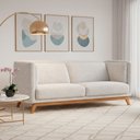 Ver imagem 6 de Sofá Oslo 3 Lugares 230cm Base Madeira Bouclé Cinza - Sallar Home