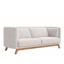 Ver imagem 1 de Sofá Oslo 3 Lugares 230cm Base Madeira Bouclé Cinza - Sallar Home