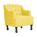 Ver imagem 6 de Kit 2 Poltronas Estofada para Hall de Entrada Genesis Suede Amarelo - Lm Decor