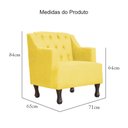 Ver imagem 7 de Kit 2 Poltronas Estofada para Hall de Entrada Genesis Suede Amarelo - Lm Decor
