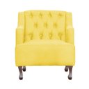 Ver imagem 5 de Kit 2 Poltronas Estofada para Hall de Entrada Genesis Suede Amarelo - Lm Decor