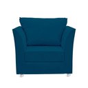 Ver imagem 3 de Poltrona Cadeira Decorativa para Sala e Quarto Lisboa Suede Azul Marinho