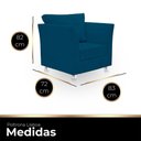 Ver imagem 4 de Poltrona Cadeira Decorativa para Sala e Quarto Lisboa Suede Azul Marinho