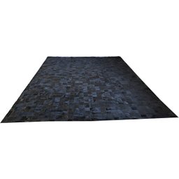 Tapete De Couro preto natural 3,00x4,00 Com Borda pç 10x10cm - 1