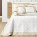 Ver imagem 1 de Kit Colcha Casal King Pérola 100%algodao 200 Fios Super Elegante:off White