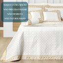 Ver imagem 5 de Kit Colcha Casal King Pérola 100%algodao 200 Fios Super Elegante:off White