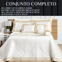 Ver imagem 6 de Kit Colcha Casal King Pérola 100%algodao 200 Fios Super Elegante:off White