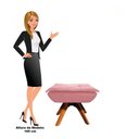 Ver imagem 2 de Kit 2 Puffs Decorativos Sala de Estar Giratória Giromad Opla Suede Rose - Ibiza