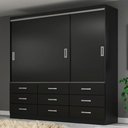 Ver imagem 2 de Guarda-roupa Casal Isabela 3 Portas 9 Gavetas - Evidência Móveis