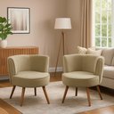 Ver imagem 1 de Kit 2 Poltronas para Sala Decorativa Bela Suede Bege Mirra Decor