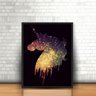 Quadro Moldura Unicórnio Silhueta Contorno Galáxia Estrelas - 1