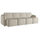 Ver imagem 2 de Sofá Cama Modulado Retrátil e Reclinável Decorativo Varsóvia 396cm Bouclê Bege Escuro G33 - Gran Bel