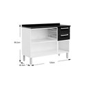 Ver imagem 6 de Kit de Cozinha Completa 4 Peças Múltipla (2 Armários + 1 Balcão + 1 Paneleiro) C4P87 Branco/Preto -