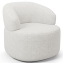 Ver imagem 2 de Poltrona Giratória Orgânica para Sala de Estar Living Helena L02 Prime Bouclê Cru - Lyam Decor