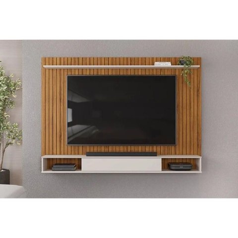 Painel Quarto P/ Tv até 70 Pol Rio 193x136cm Freijo/off White - Dj Móveis