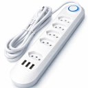 Ver imagem 1 de Filtro de Linha + Dps Regua de Energia com 3 Usb e 5 Tomadas 3p Bivolt Universal C/ Protetor Descarg
