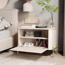 Mesa de Cabeceira Tucupí Off White Dourado Jb Bechara - 3