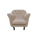 Ver imagem 7 de Kit Namoradeira + 1 Poltrona Decorativa Dália Suede Bege Pés Madeira Mz Decor