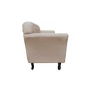 Ver imagem 5 de Kit Namoradeira + 1 Poltrona Decorativa Dália Suede Bege Pés Madeira Mz Decor