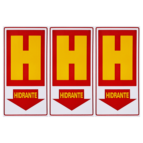 Combo 6 Placas de Sinalização Hidrante 15x30 Acesso - X-700 F9e