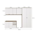 Ver imagem 4 de Lavanderia Modulada Kappesberg Celeste 5 Peças Nogueira/branco 280cm