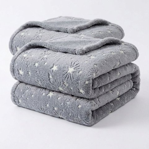 Kit 2 Manta Cobertor Infantil Brilha no Escuro Microfibra Super Macio com Conforto Térmico Premium C