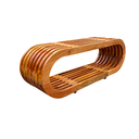 Ver imagem 6 de Banco Oval Ripado em Madeira Maciça 120x40x45 Sudeste Rústico