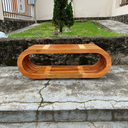 Ver imagem 7 de Banco Oval Ripado em Madeira Maciça 120x40x45 Sudeste Rústico