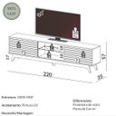 Ver imagem 2 de Rack 220cm C/ 2 Portas Correr - Moveis Dalla Costa Off White / Freijo
