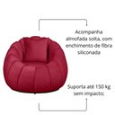 Ver mais imagens de Kit Poltrona Base Giratória C/ Almofada e Puff Concha Veludo Cor Vermelho