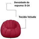 Ver imagem 4 de Kit Poltrona Base Giratória C/ Almofada e Puff Concha Veludo Cor Vermelho