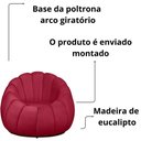 Ver imagem 3 de Kit Poltrona Base Giratória C/ Almofada e Puff Concha Veludo Cor Vermelho
