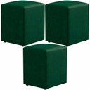 Ver imagem 1 de Kit 03 Puffs Quadrado L02 Decorativo Facto Verde - Lyam Decor