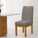 Ver imagem 2 de Conjunto 2 Cadeiras Blend em Linho com Pés de Madeira Maciça Cinza Escuro