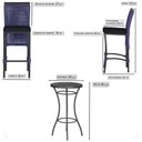 Ver imagem 2 de Mesa Bistro e 2 Banquetas Roma Preta Corda Náutica 12 Trama Original