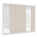 Ver imagem 4 de Guarda Roupa Roupeiro 6 Portas 4 Gavetas com Espelho Porto Branco Creme Politorno Móveis