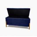 Ver imagem 6 de Banco Recamier Cristal 130cm Casal Veludo com Estrutura em Madeira Azul Sofatec