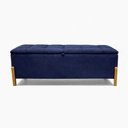 Ver imagem 2 de Banco Recamier Cristal 130cm Casal Veludo com Estrutura em Madeira Azul Sofatec