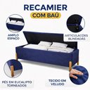 Ver imagem 4 de Banco Recamier Cristal 130cm Casal Veludo com Estrutura em Madeira Azul Sofatec