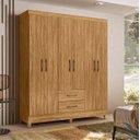 Ver imagem 1 de Guarda Roupa Casal 6 Portas 2 Gavetas 1,53m Freijo Panamá Moval