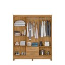 Ver imagem 3 de Guarda Roupa Casal 6 Portas 2 Gavetas 1,53m Freijo Panamá Moval